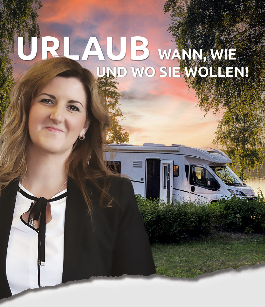 Wohnmobil in einer idyllischen Landschaft